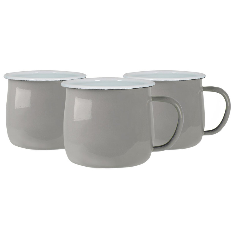 Enamelware Camping Mug, 6, Grey