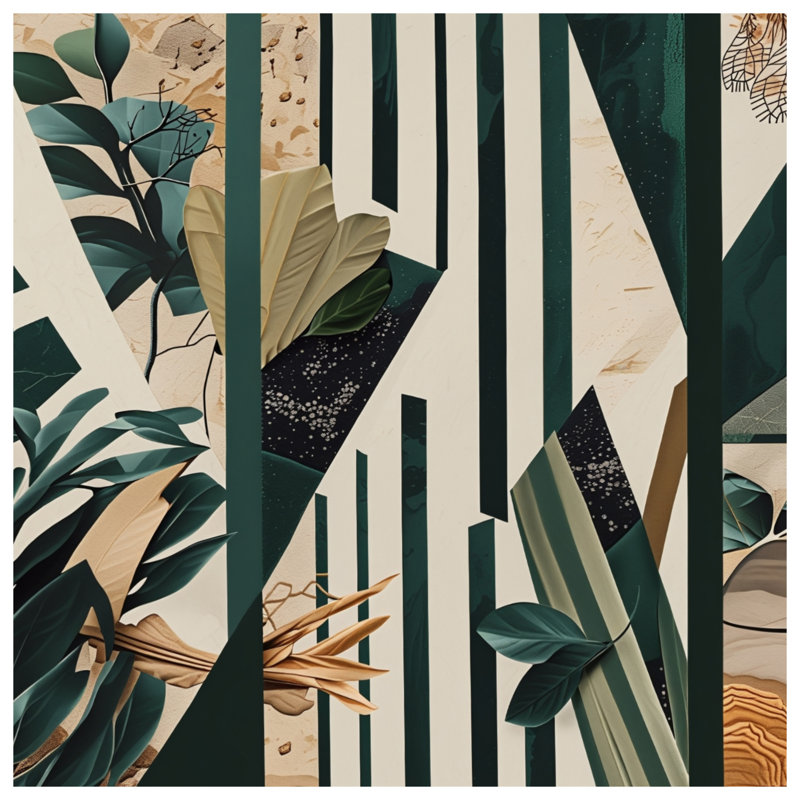 Abstract Leaf Collage Duvet Covers, Twin