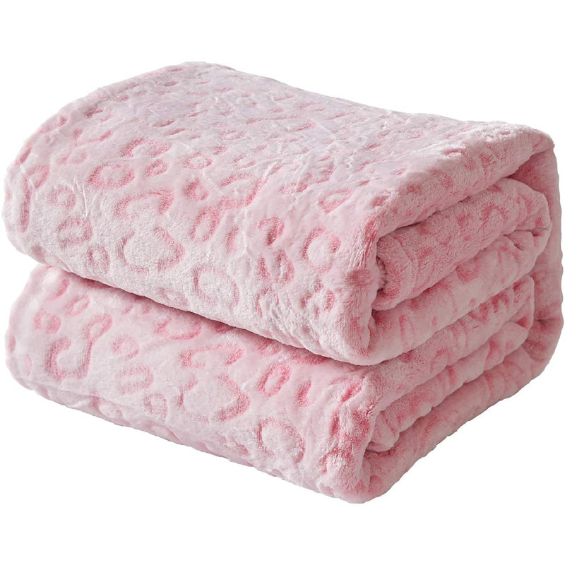 Couverture en flanelle , Rose, 90 po x 90 po