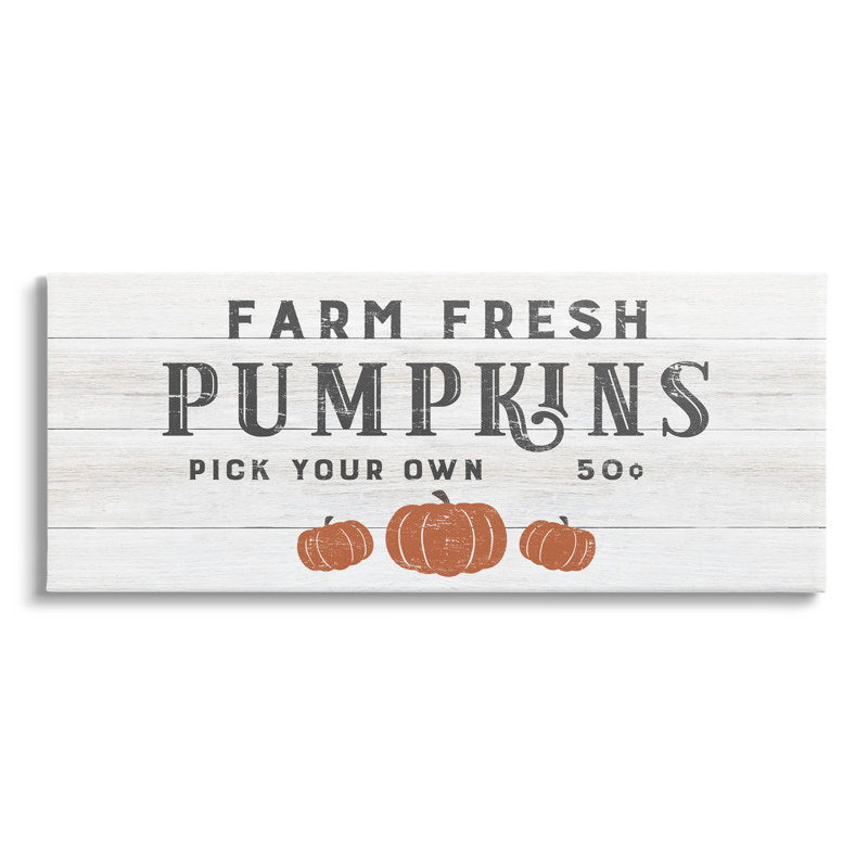 «Farm Fresh Pumpkins Country Sign», art mural par CAD Designs, H 17 po x l 40 po x P 1,5 po