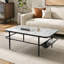 Ensemble de 3 tables d'appoint élégantes avec plateau en verre trempé et plateau de table en marbre blanc