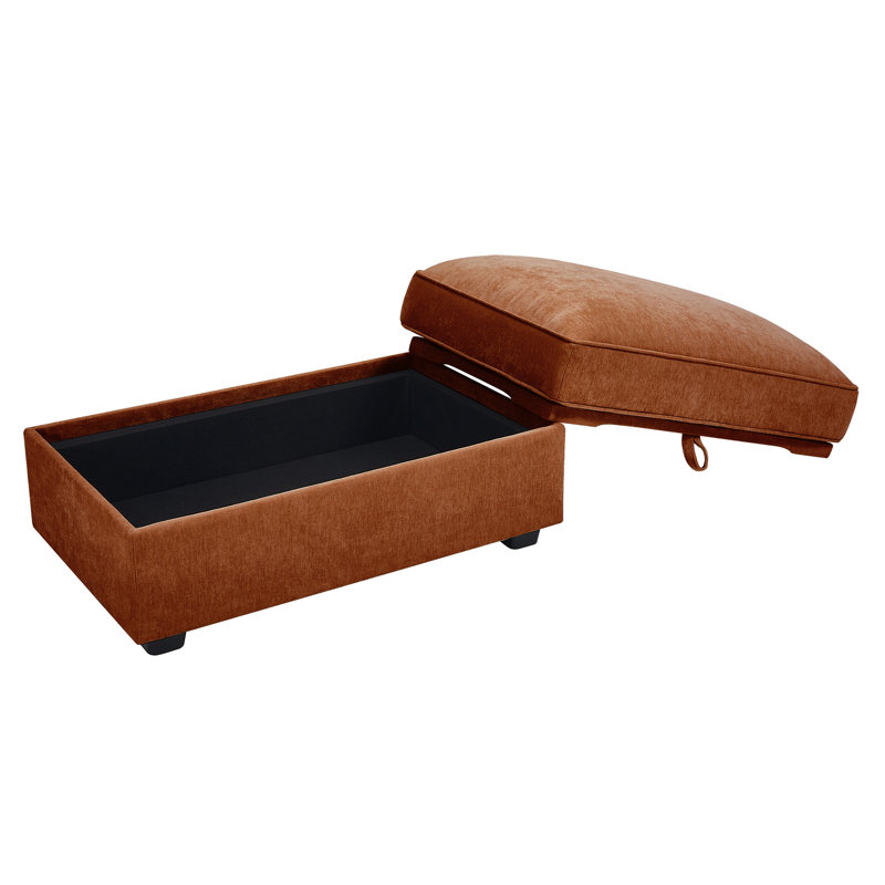 Chenille orange, enveloppé et accoudoir, rangement coulissant sous le siège, adaptable à la décoration intérieure de la chenille douce, options de couleurs variées intégrées