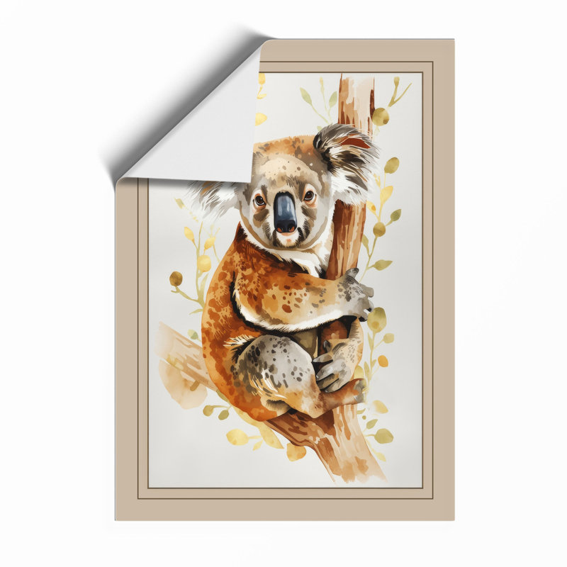 Koala on Branch Boho - Framed Print, Unframed, A4 - 29.7 x 21.0 cm