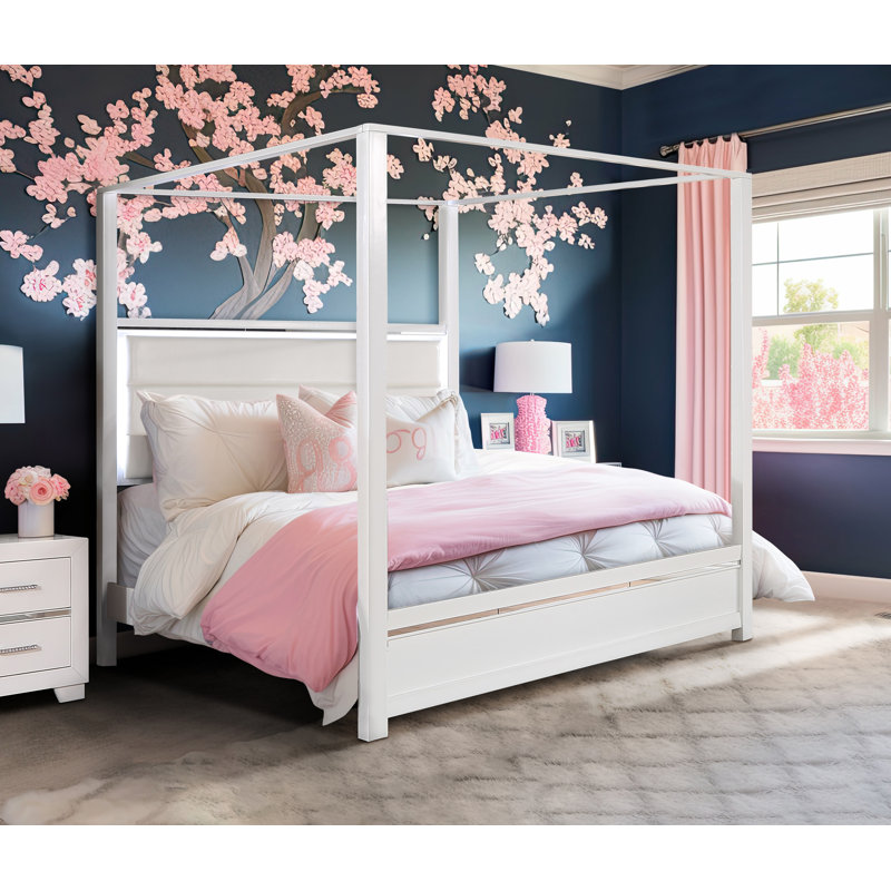 Arkeba Upholstered Canopy Bed, Full