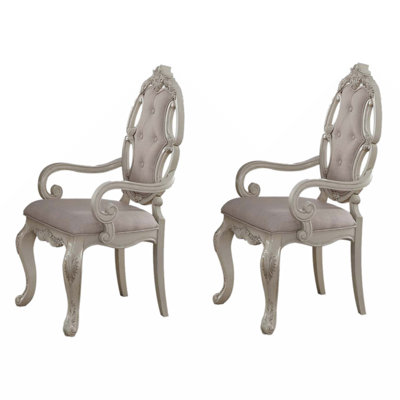 Chaise capitonnée en bois et tissu