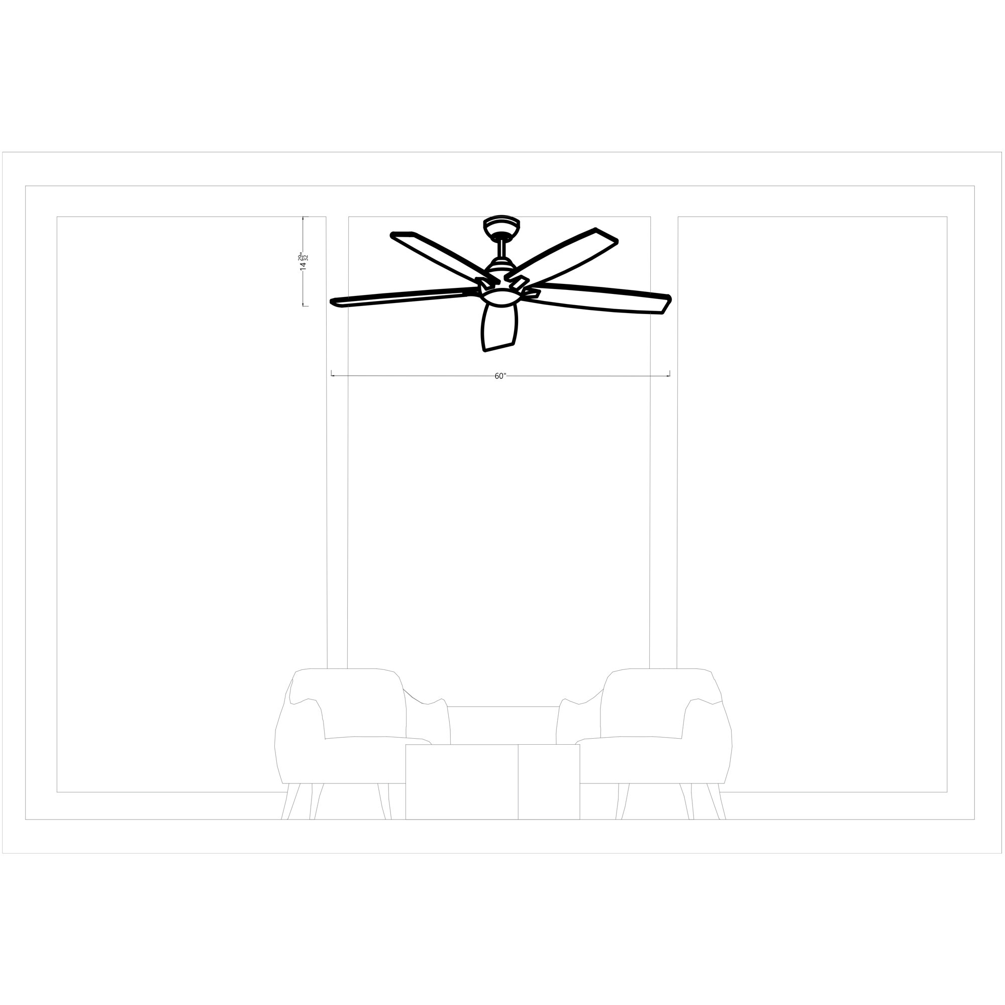 Lise 60'' 5 Blade Ceiling Fan with LED Light Kit, Aged Gray