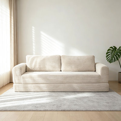 Canapé-lit futon convertible de 76 pouces, canapé-lit escamotable pliable avec canapé-lit, canapé-lit pliant avec siège profond, canapé-lit pliable en velours côtelé Cloud pour le salon