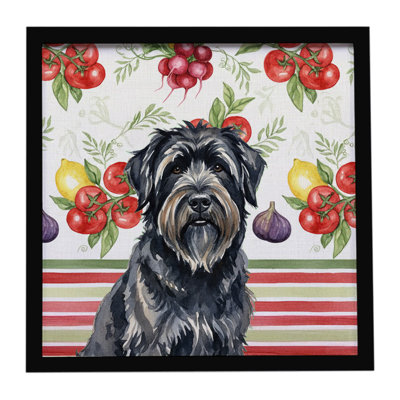 Bouvier des Flandres Vegetables Framed Metal Print