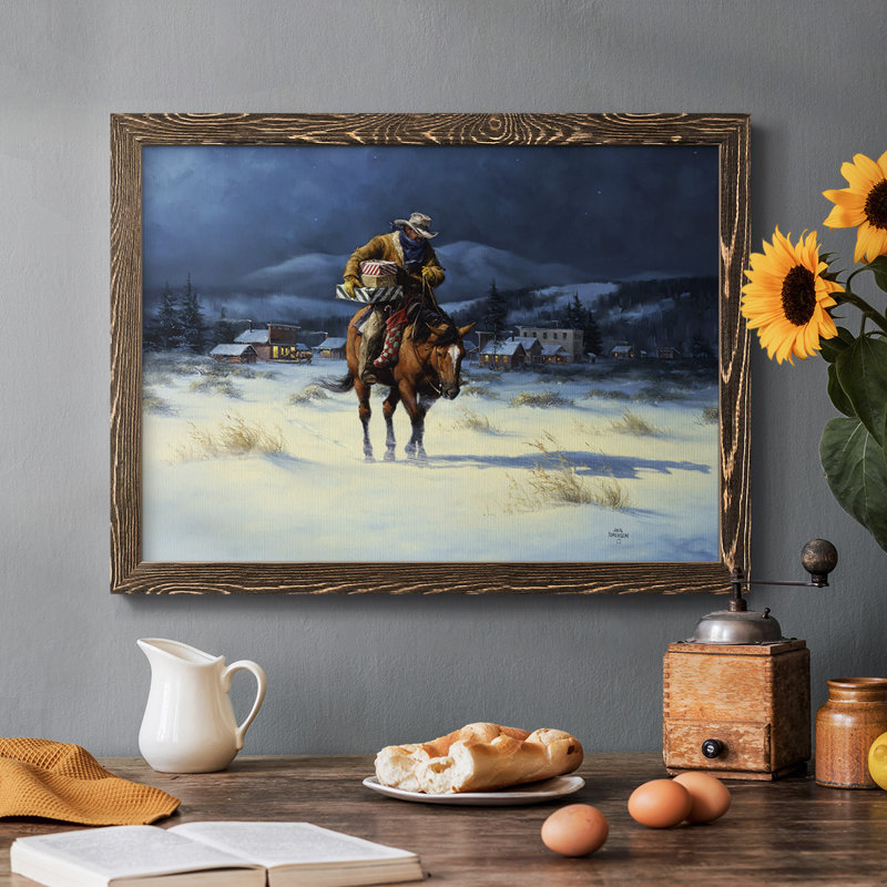 Bringing Christmas Home, peinture sur toile encadrée, Noyer, H 14 po x l 20 po x P 1,5 po
