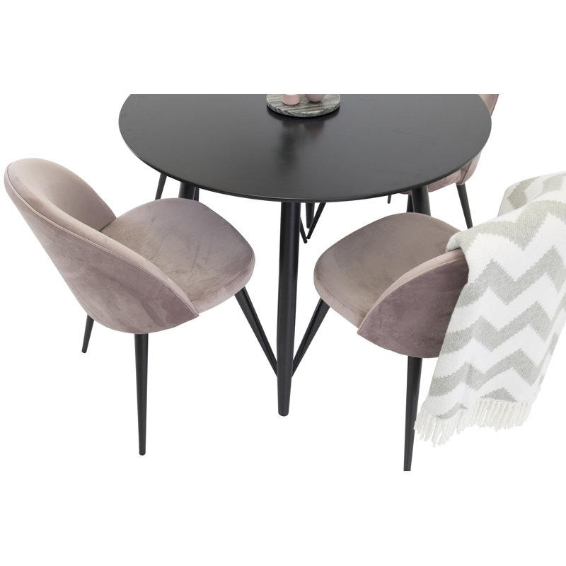 Akeema 4 - Person Dining Set, Dusty Pink