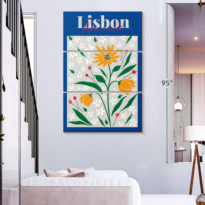 Affiche du marché aux fleurs Harnek Lisbon, H 74 po x l 48 po
