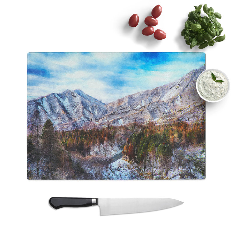 Mountain View Vol.7 Painting Chopping Board, 0.4cm H x 28.5cm W x 39cm L