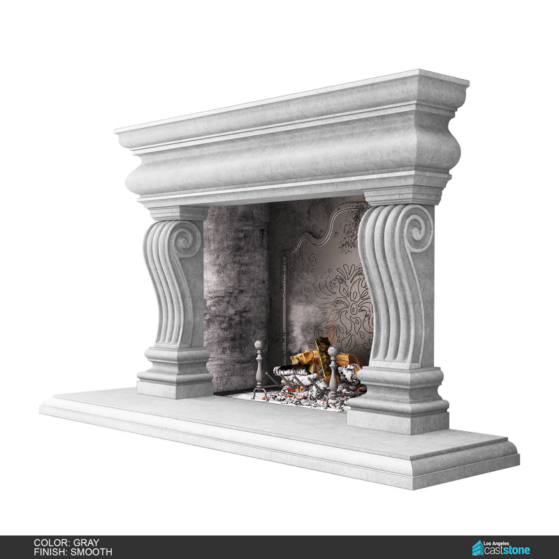 Tigran IV Fireplace Surround, Smooth Gray