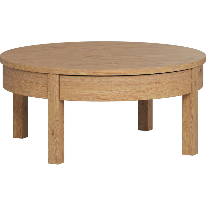 Shinde Wheel Coffee Table with Storage, Oak