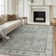 Oriental Neutral Gray / Green Washable Anti-Slip Indoor Rug
