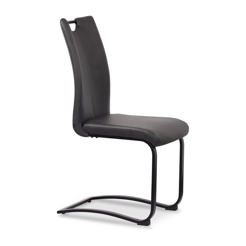 Alioth Faux Leather Upholstered Dining Chair, Dark Grey