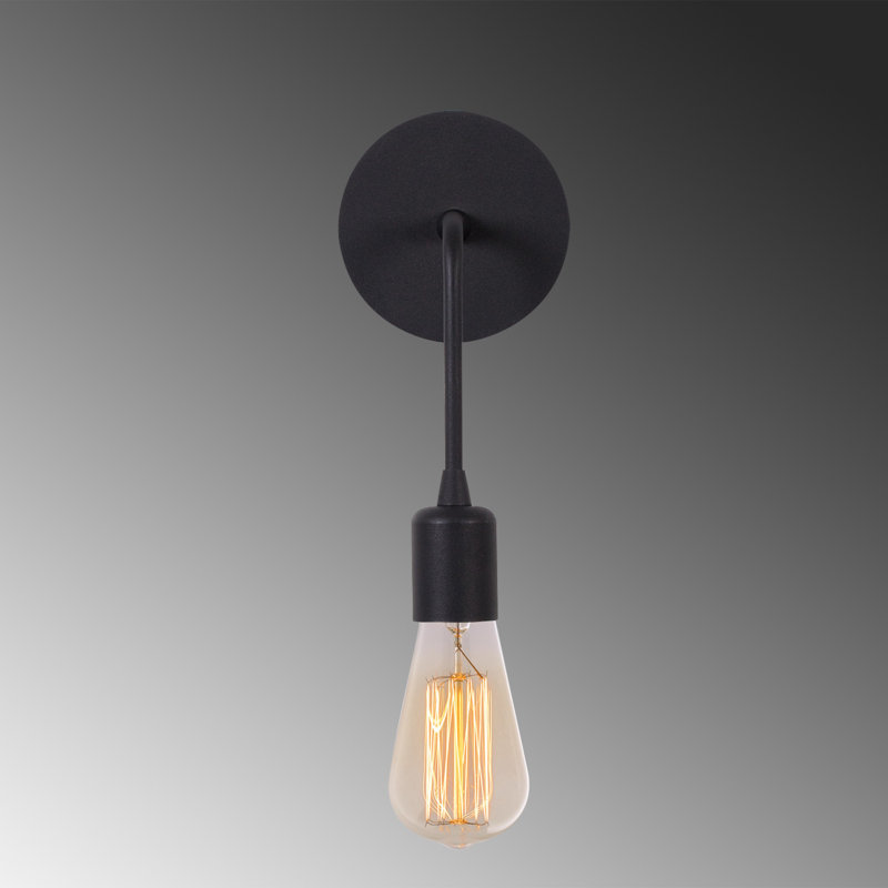 Lampe murale moderne noire, design industriel, 10,6 po x 4,7 po x 10,6 po | Corps en fer durable, culot E27 de 40 W maximum | Élégant éclairage de fantaisie pour la maison et le bureau, classé IP20, parfait pour les intérieurs contemporains