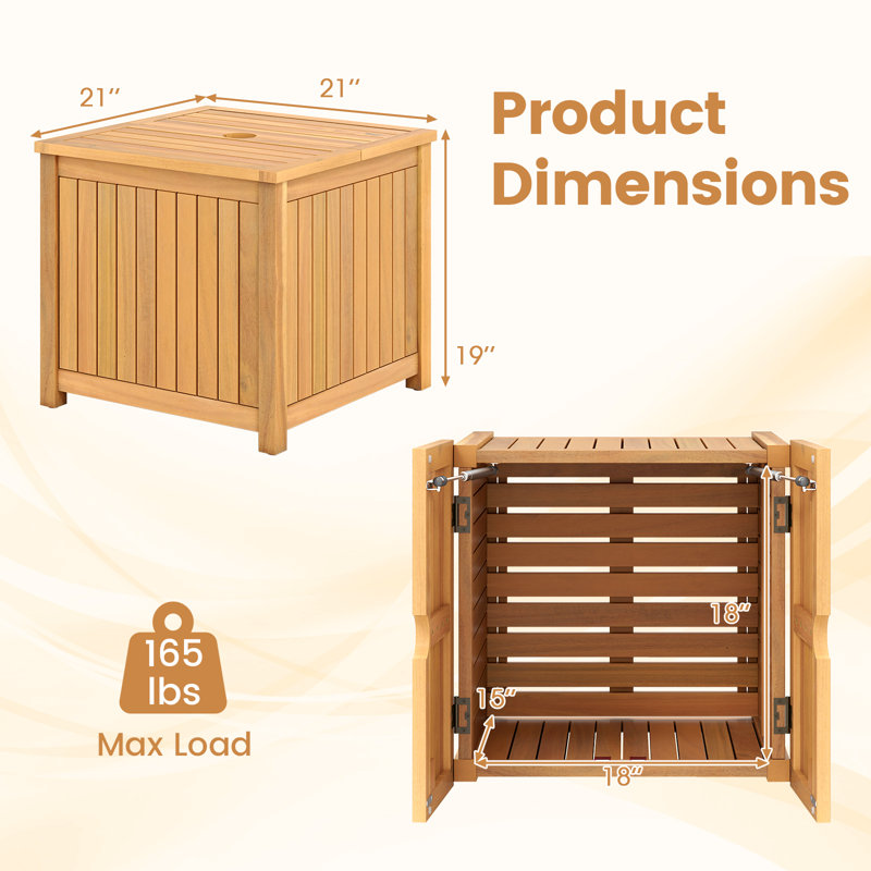  Table d'appoint 2 en 1 avec trou pour parasol de rangement et base amovible pour la cour arrière