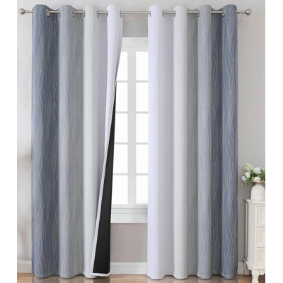 Gradient Blackout Curtains, W52 X L84 Inch, 2 Panels