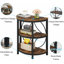 23.62” Industrial 3-Tier Half Moon End Table - Rustic Brown Wood & Black Metal Side Table with Storage Shelves - Space-Saving Semi-Circle Accent Table for Living Room, Bedroom, Entryway"