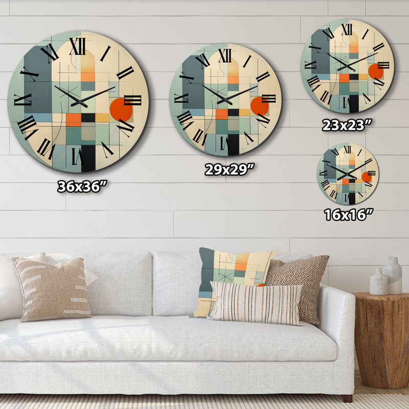 Horloge murale Serendipity Mid-Century Geometrics II, Très grand