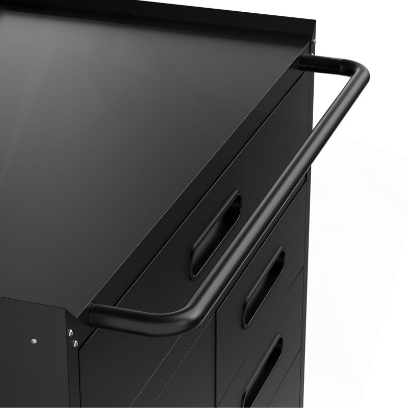 Armoire de rangement pour outils 34,3 po - Organisateur de garage avec compartiment verrouillable et 4 tiroirs, coffre en acier pour atelier et garage