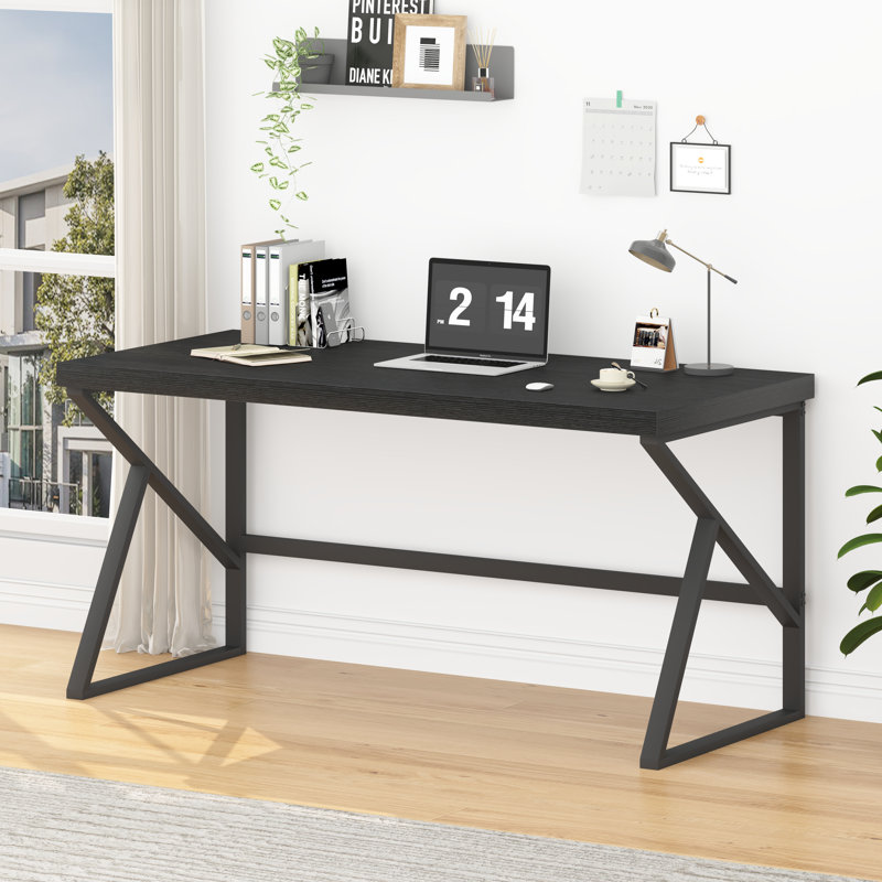 Bureau d'écriture Kelleia, H 29,5 po x l 55,1 po x P 23,6 po, Chêne noir