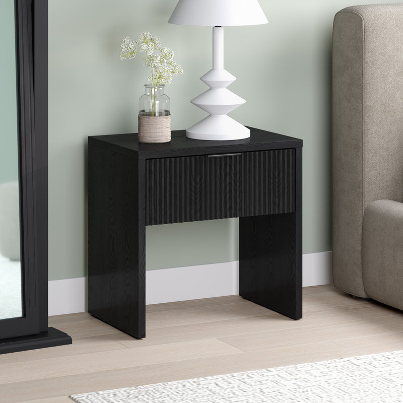 Atas 23.63cm W Bedside Table, Espresso 
