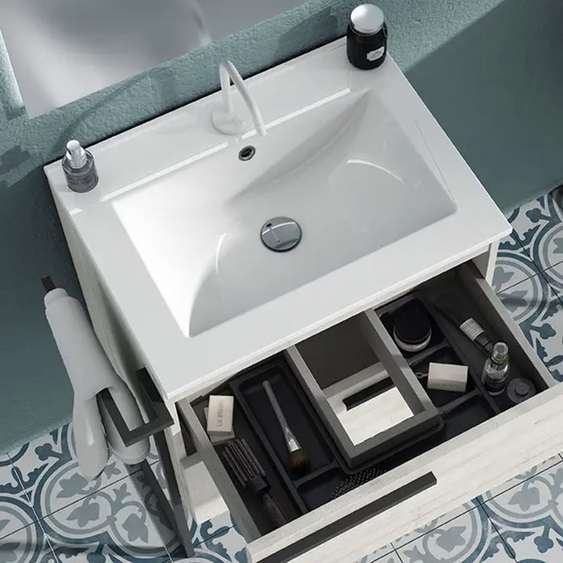 32 comptoir de meuble-lavabo avec trous de robinet, Simple