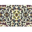 Tapis floral bleu / jaune en laine noué à la main 4 pi 11 po x 4 pi 9 po Patra