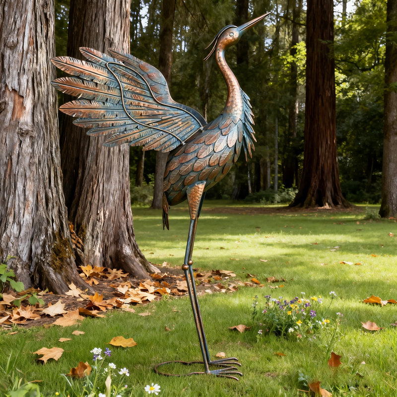 Statue de jardin en métal résistante aux intempéries Analiesa, Or