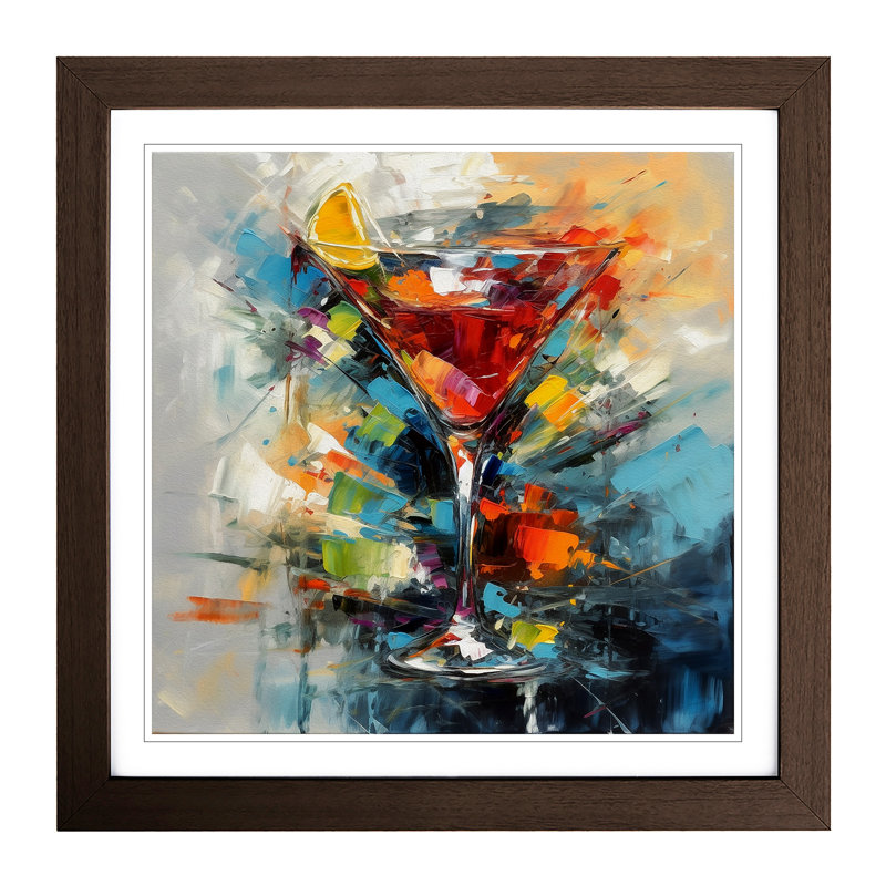Cocktail Abstract Expressionism - Framed Print, Walnut