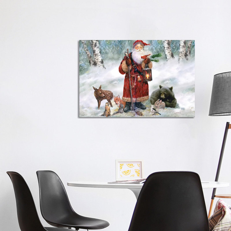 «Woodland Santa» par Giordano Studios - impression sur toile tendue, H 26 po x l 40 po x 1,5 po