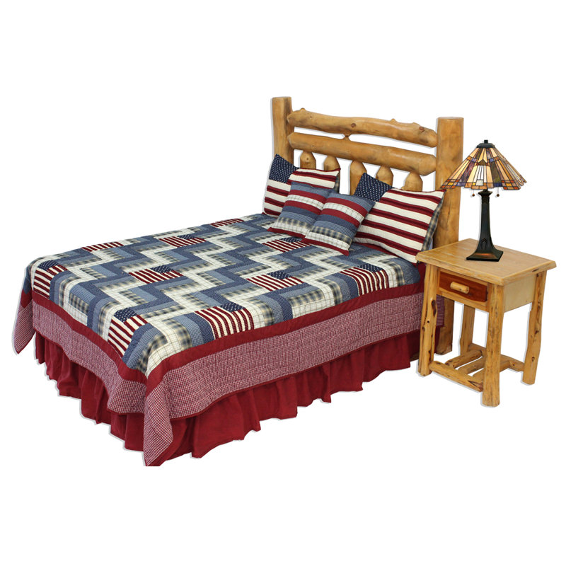 Patriot Farmhouse / Country Cotton Patchwork Quilt, Twin Quilt