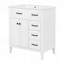 Meuble-lavabo blanc de 30 po avec lavabo en céramique, conception autoportante, portes et tiroirs à fermeture en douceur, grand espace de rangement