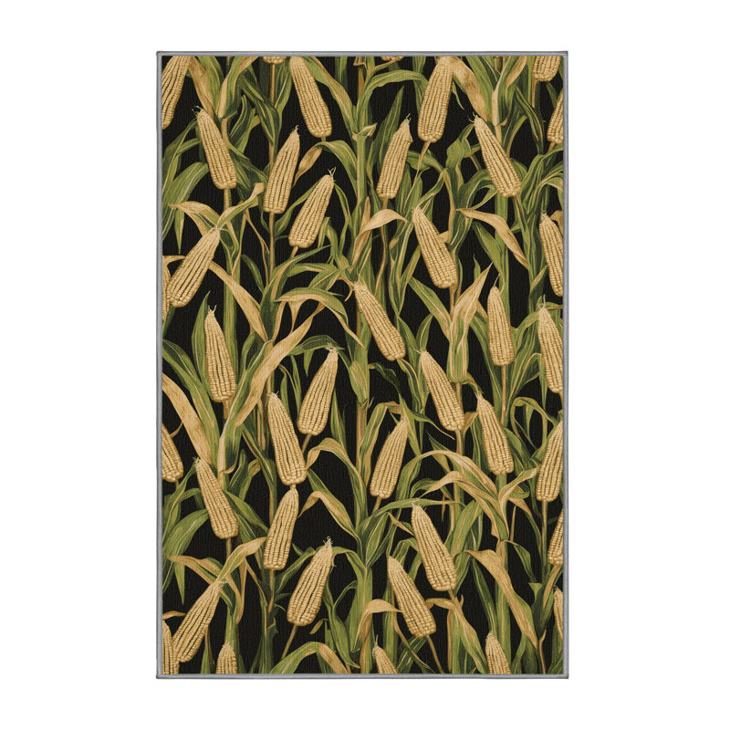 Washable Corn Shoots Vegetables Area Rug, Rectangle 2' x 3'