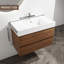 Meuble-lavabo mural avec lavabo en résine, deux tiroirs à fermeture en douceur, ensemble Kd, conception moderne