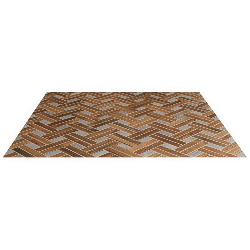 Eternal 10x13 Basketweave Herringbone Matte Wood Look Porcelain Mosaic Tile
