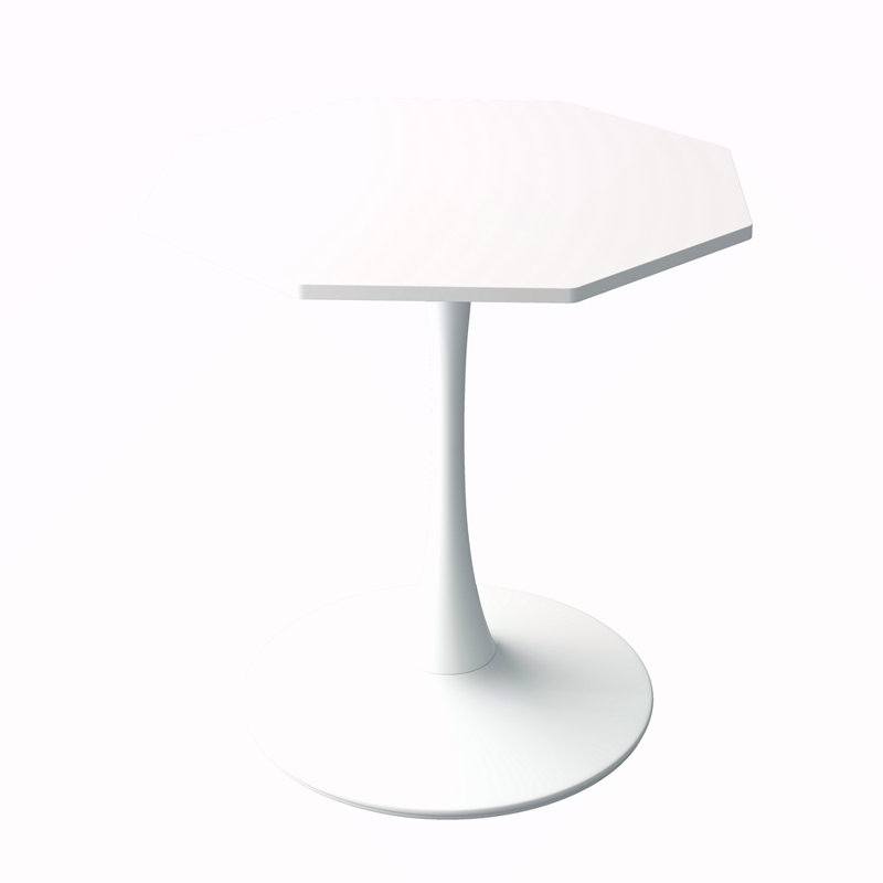 Table basse octogonale moderne 31,50 "avec plateau en panneau de fibres à densité moyenne, base en métal, pour la salle à manger, la cuisine, le salon,