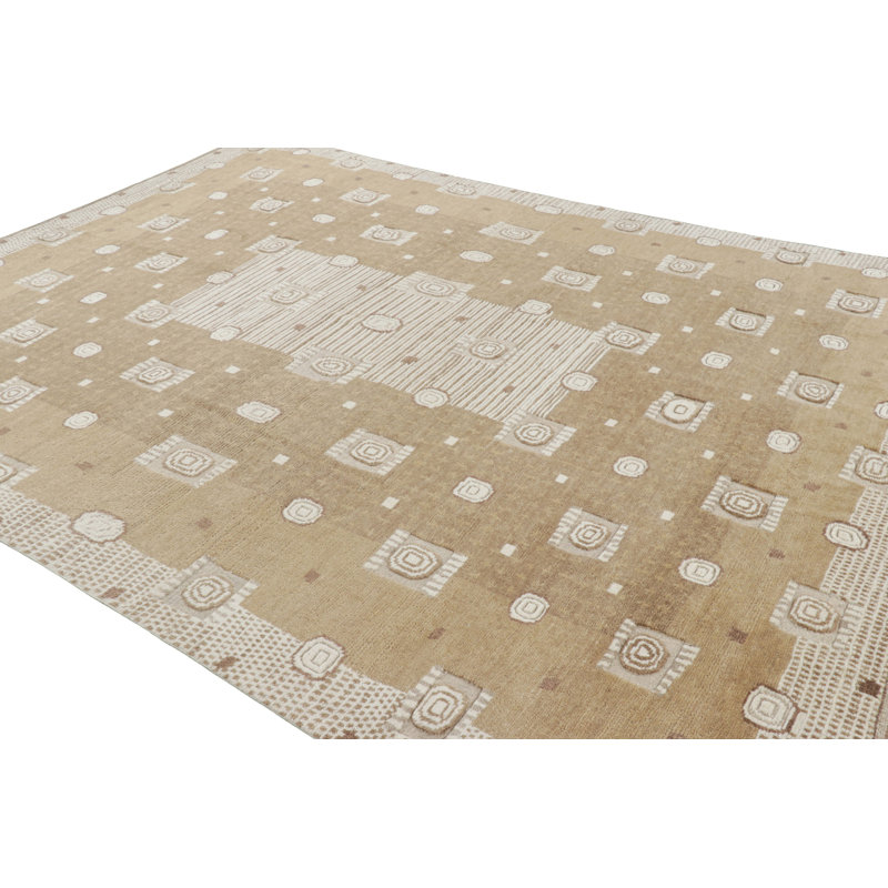 Scandinavain Hand Knotted Wool Geometric Area Rug, Rectangle 8' x 10'