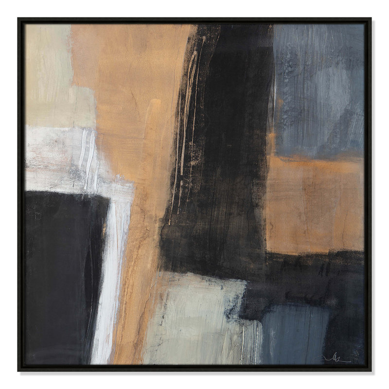 «Metallic Slate I» par Casa Fine Arts, Cadre flottant espresso, H 31,5 po x l 31,5 po x P 2 po
