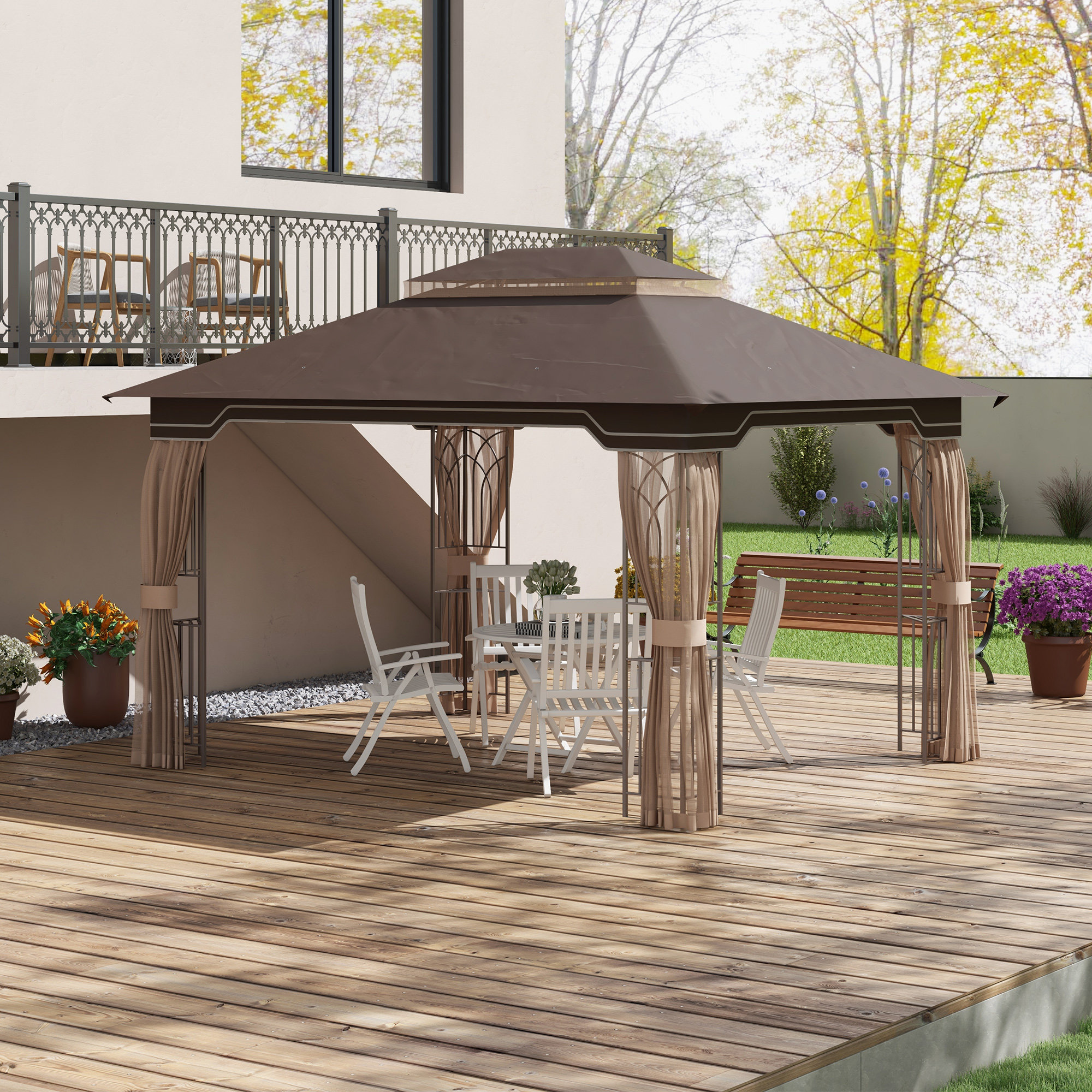 Outsunny 12 Ft. W x 10 Ft. D Steel Patio Gazebo - Wayfair Canada