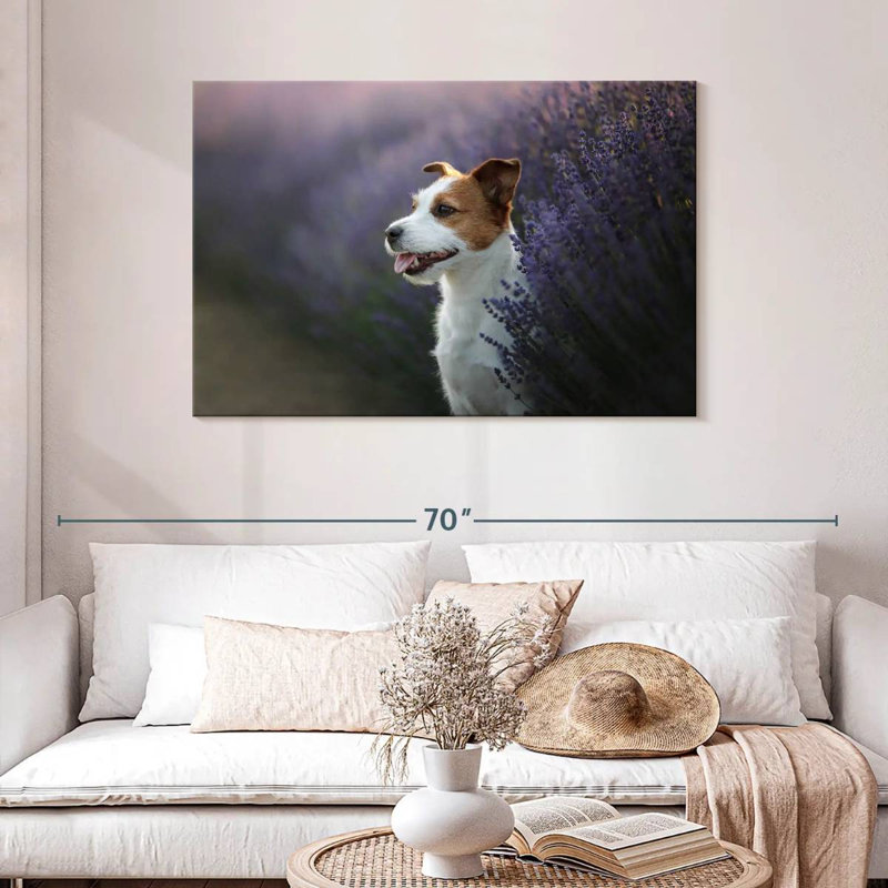 Brampt Lavender Field Dog, 30" H x 45" W