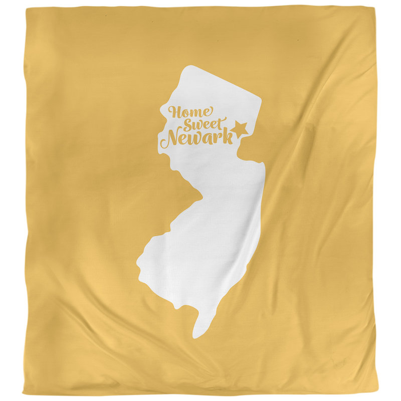 Housse de couette newark new jersey, Housse de couette pour grand lit, Jaune, Microfibre