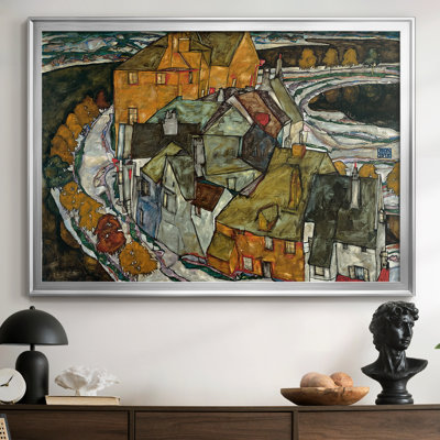 Croissant de maisons (ville insulaire) - Egon Schiele - Toile tendue avec châssis, 1915