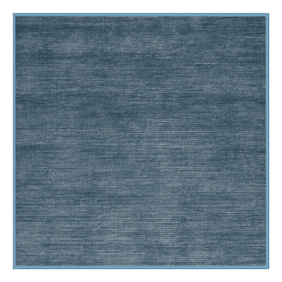 Machine Washable Solid Blue Area Rug