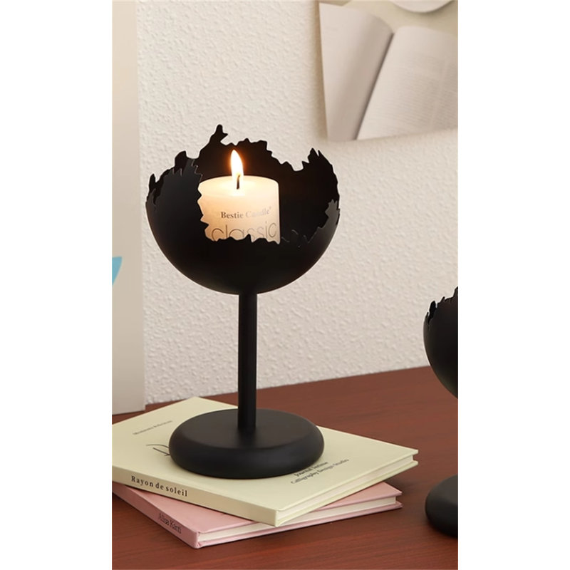 Metal Tabletop Candlestick, 7.87" H x 4.72" W x 4.72" D
