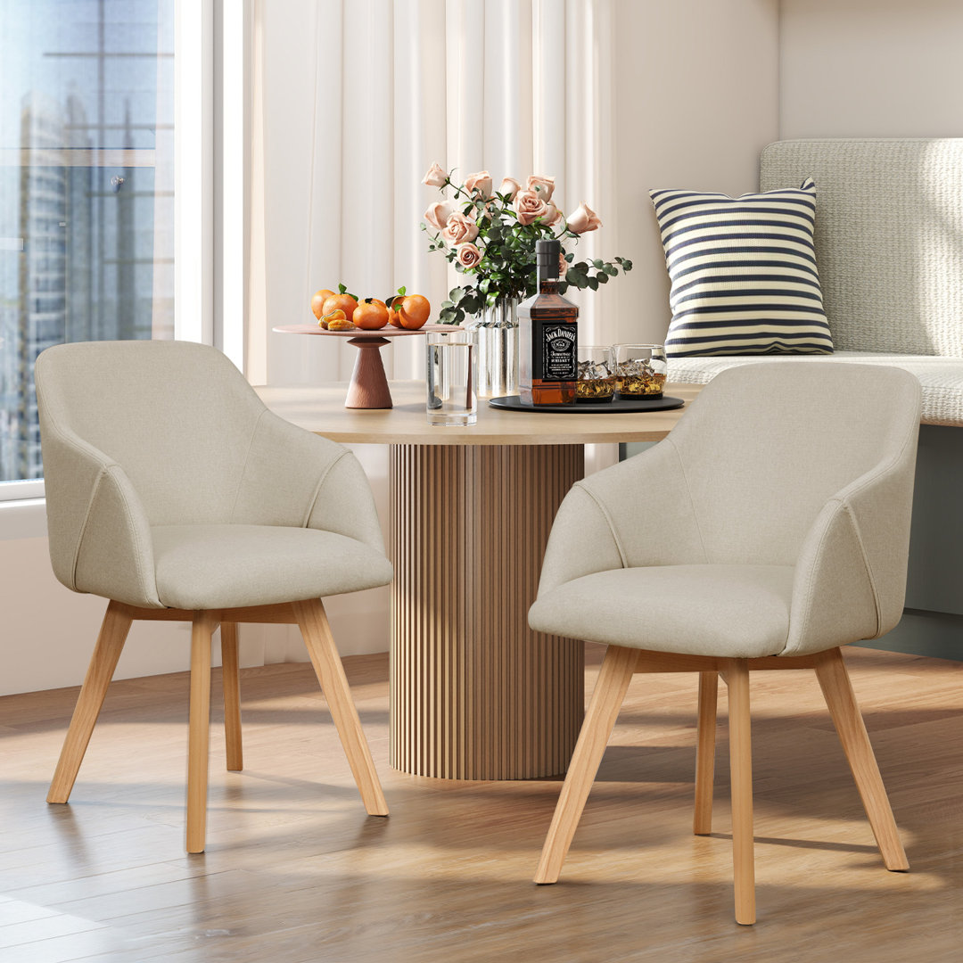 Swivel Linen Modern Upholstered Back Dining & Side Chair