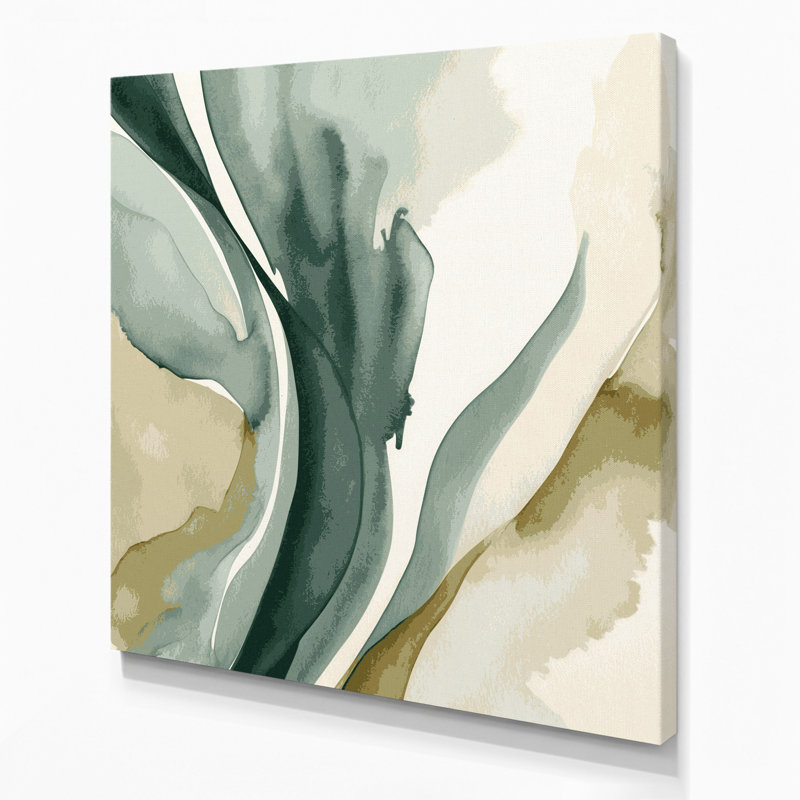 Aquarelle abstraite 36, art mural sur toile grise