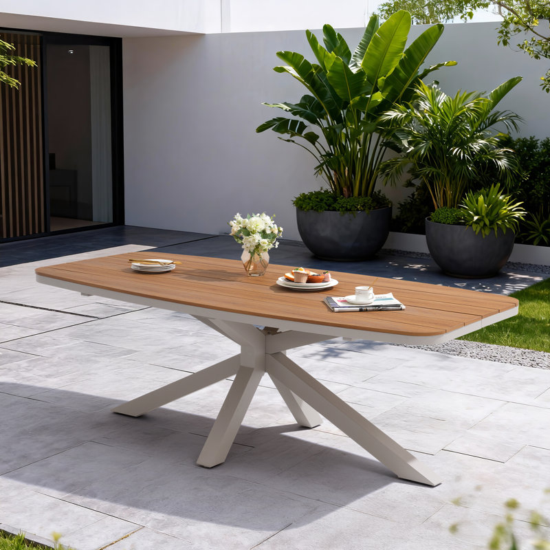Outdoor Aluminum Dining Table, Teak